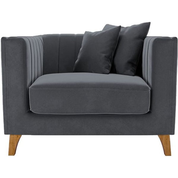 Barra Armchair, graphite, Leg colour: aveo