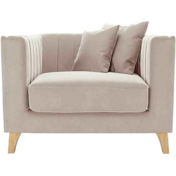 Barra Armchair, light beige, Leg colour: like oak