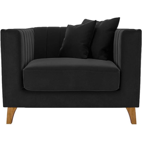 Barra Armchair, black, Leg colour: aveo