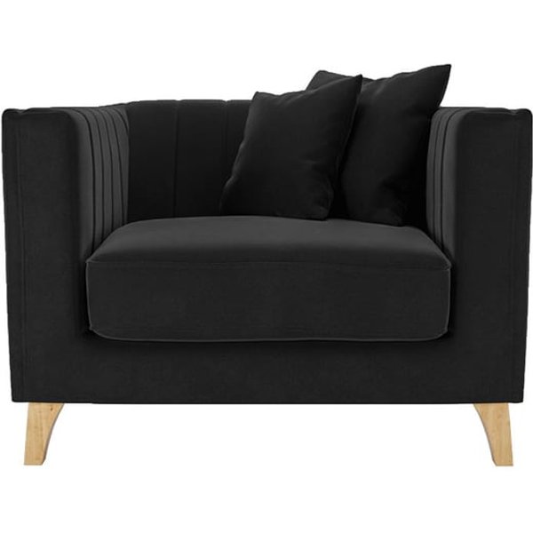 Barra Armchair, black, Leg colour: like oak