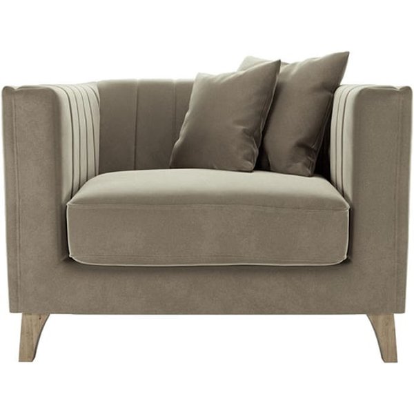 Barra Armchair, mink, Leg colour: wax black