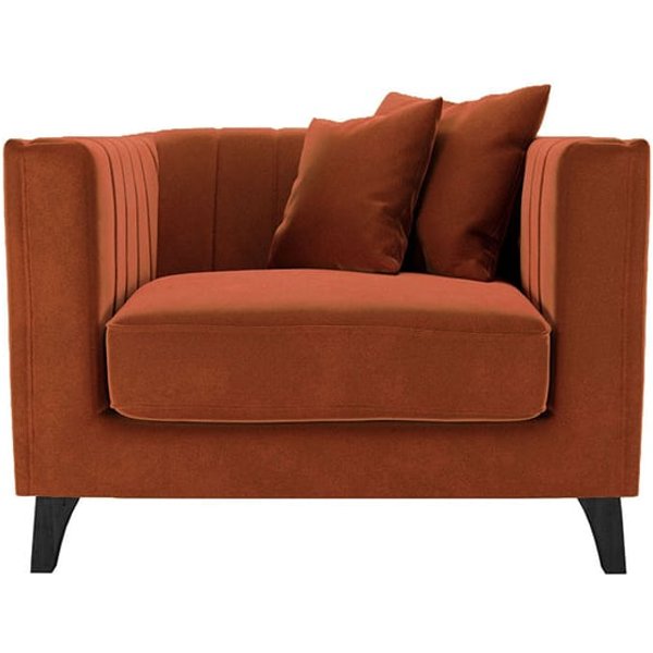 Barra Armchair, V 33 - Rust, Leg colour: black