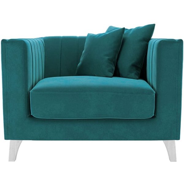 Barra Armchair, V 36 - Peacock, Leg colour: white