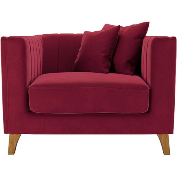 Barra Armchair, dark red, Leg colour: aveo