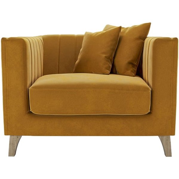 Barra Armchair, mustard, Leg colour: wax black