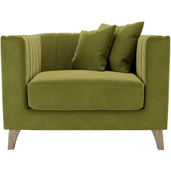Barra Armchair, olive green, Leg colour: wax black