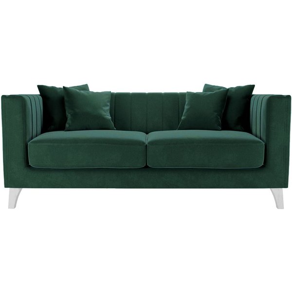 Barra 2 Seater Sofa, dark green, Leg colour: white