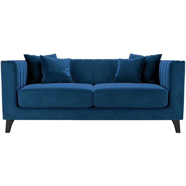 Barra 2 Seater Sofa, blue, Leg colour: black