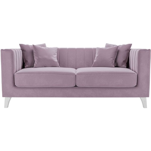 Barra 2 Seater Sofa, lilac, Leg colour: white