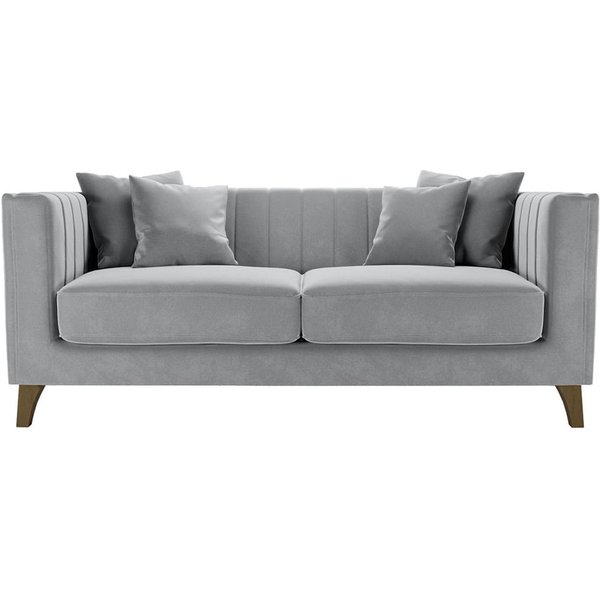 Barra 2 Seater Sofa, silver, Leg colour: dark oak