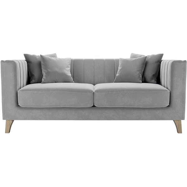 Barra 2 Seater Sofa, silver, Leg colour: wax black