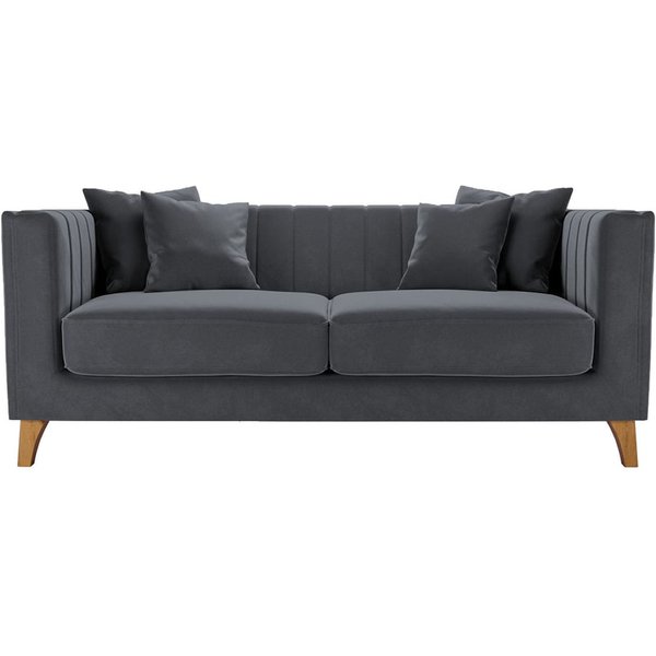 Barra 2 Seater Sofa, graphite, Leg colour: aveo