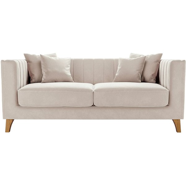 Barra 2 Seater Sofa, light beige, Leg colour: aveo