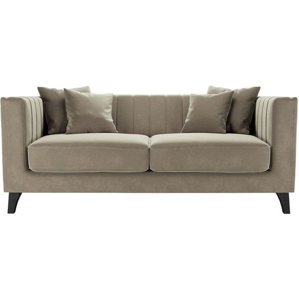 Barra 2 Seater Sofa, mink, Leg colour: black