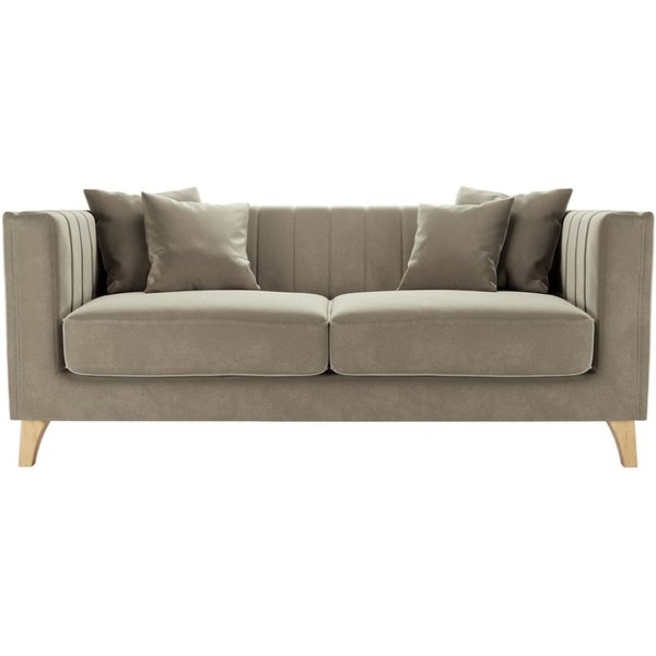 Barra 2 Seater Sofa, mink, Leg colour: like oak