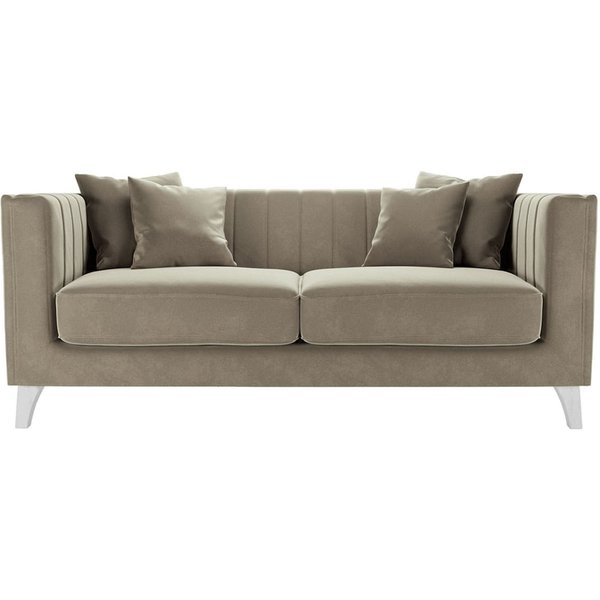 Barra 2 Seater Sofa, mink, Leg colour: white