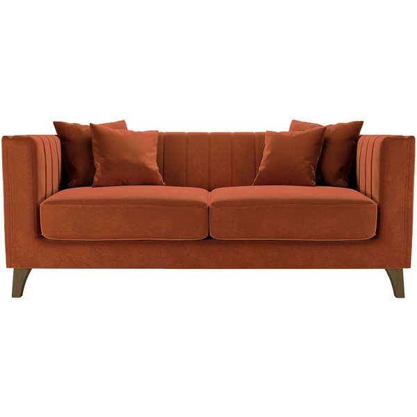 Barra 2 Seater Sofa, V 33 - Rust, Leg colour: dark oak