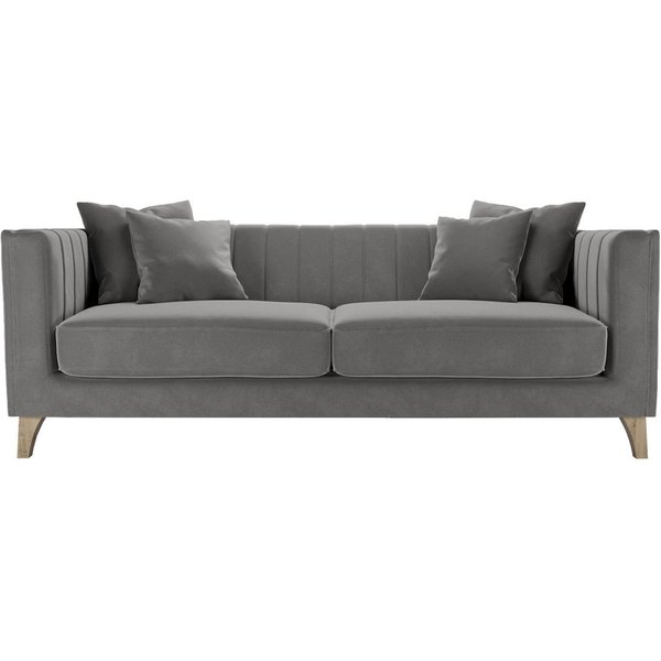 Barra 3 Seater Sofa, grey, Leg colour: wax black