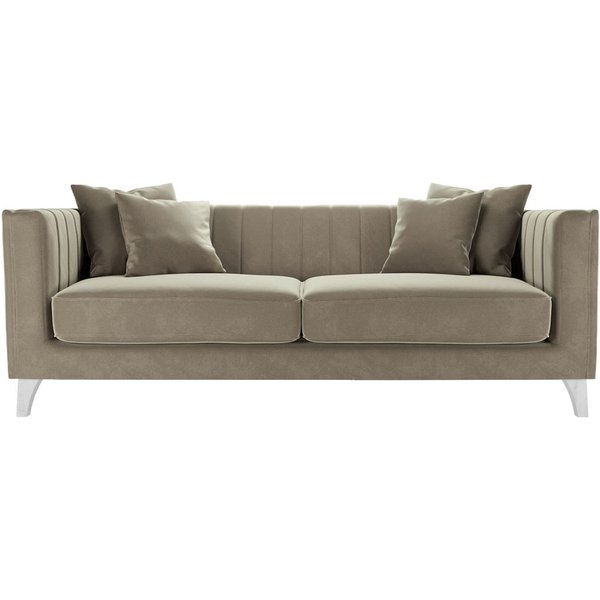 Barra 3 Seater Sofa, mink, Leg colour: white