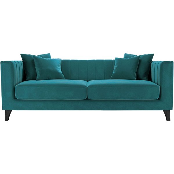 Barra 3 Seater Sofa, V 36 - Peacock, Leg colour: black