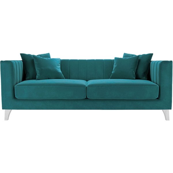 Barra 3 Seater Sofa, V 36 - Peacock, Leg colour: white