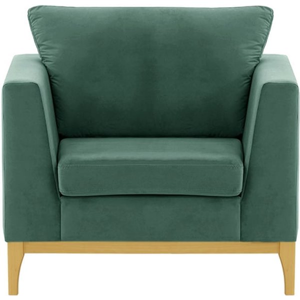 Gosena Wood Armchair, dirty blue, Leg colour: like oak