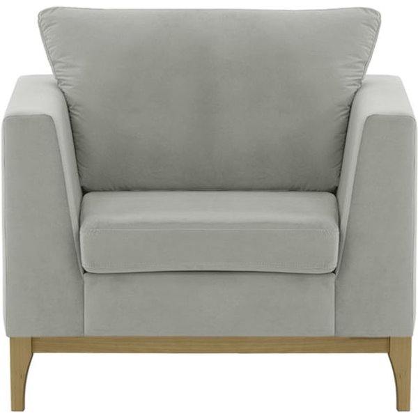 Gosena Wood Armchair, silver, Leg colour: wax black