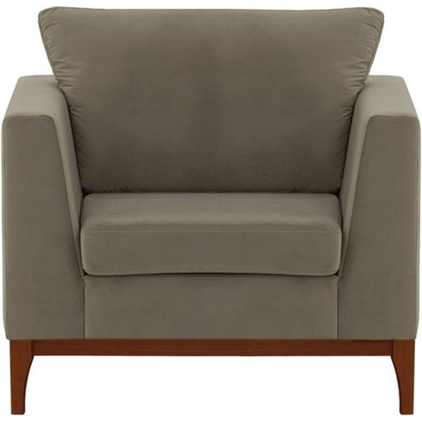 Gosena Wood Armchair, grey, Leg colour: dark oak