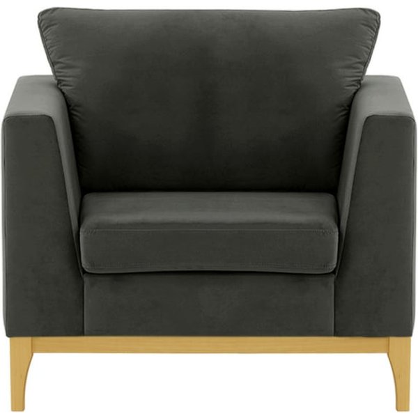 Gosena Wood Armchair, graphite, Leg colour: like oak