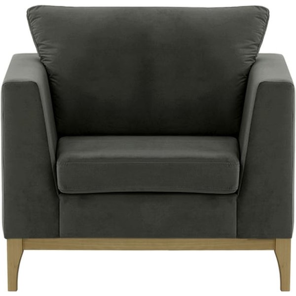 Gosena Wood Armchair, graphite, Leg colour: wax black