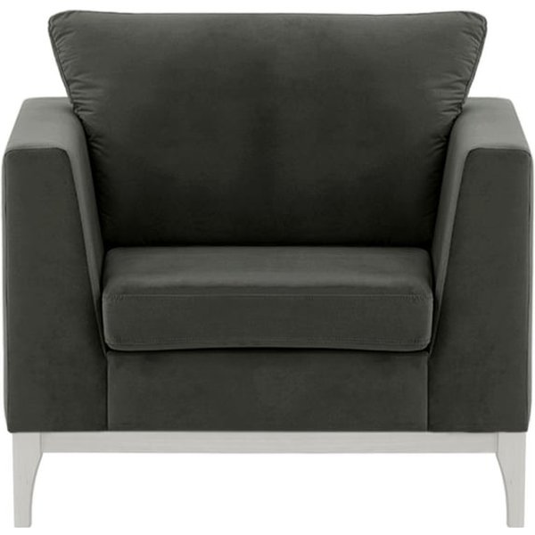 Gosena Wood Armchair, graphite, Leg colour: white