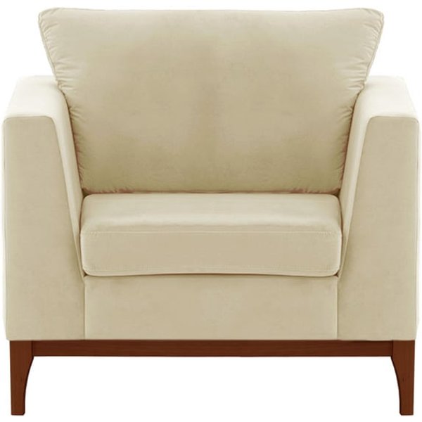 Gosena Wood Armchair, light beige, Leg colour: dark oak