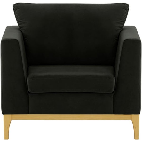 Gosena Wood Armchair, black, Leg colour: like oak