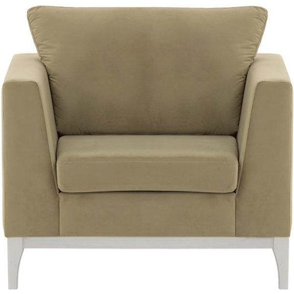 Gosena Wood Armchair, mink, Leg colour: white