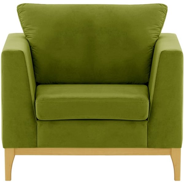 Gosena Wood Armchair, olive green, Leg colour: like oak