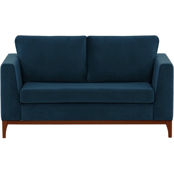 Gosena Wood 2 Seater Sofa, blue, Leg colour: dark oak
