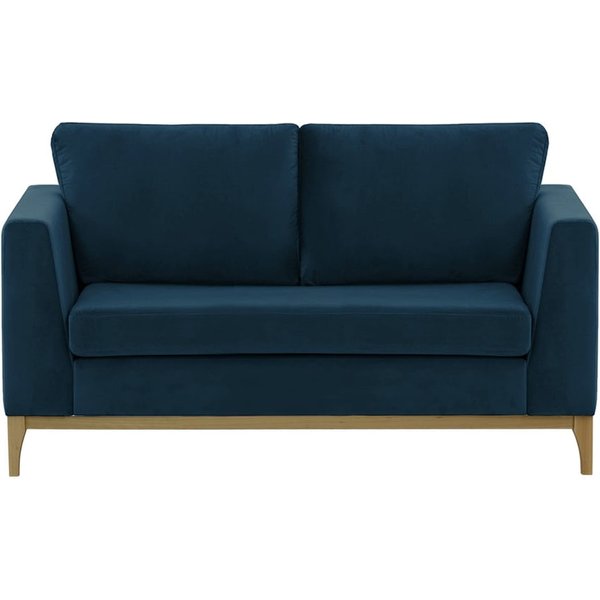 Gosena Wood 2 Seater Sofa, blue, Leg colour: wax black