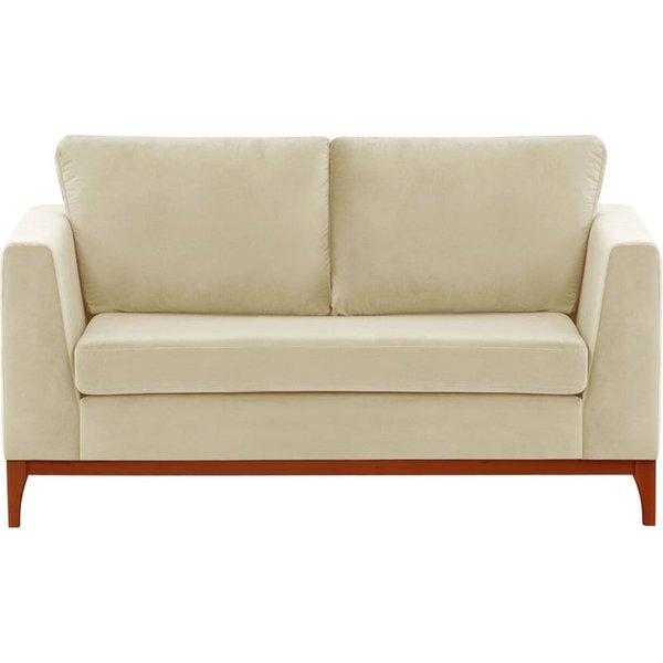 Gosena Wood 2 Seater Sofa, light beige, Leg colour: aveo