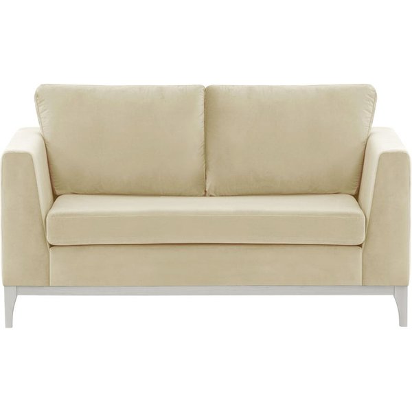Gosena Wood 2 Seater Sofa, light beige, Leg colour: white