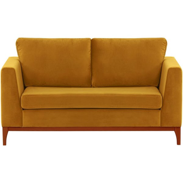 Gosena Wood 2 Seater Sofa, mustard, Leg colour: aveo