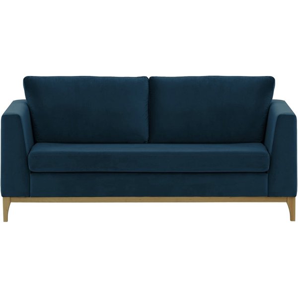 Gosena Wood 2,5 Seater Sofa, blue, Leg colour: wax black
