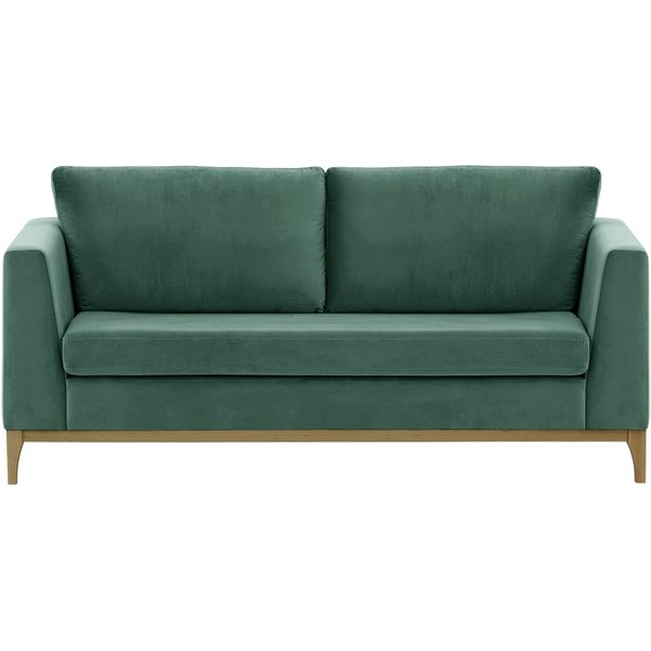 Gosena Wood 2,5 Seater Sofa, dirty blue, Leg colour: wax black