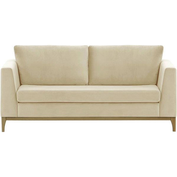 Gosena Wood 2,5 Seater Sofa, light beige, Leg colour: wax black