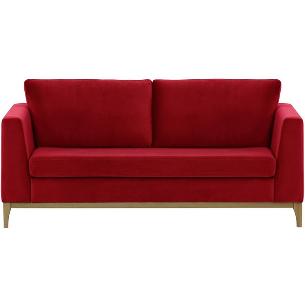Gosena Wood 2,5 Seater Sofa, dark red, Leg colour: wax black