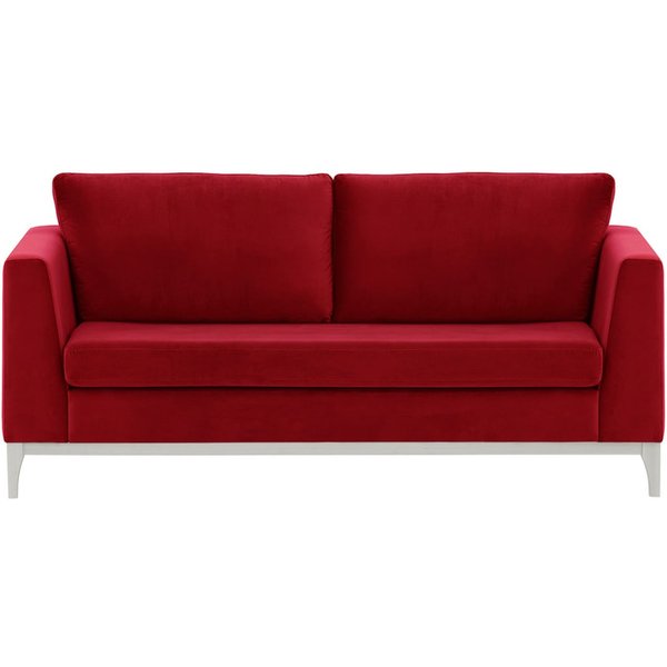 Gosena Wood 2,5 Seater Sofa, dark red, Leg colour: white