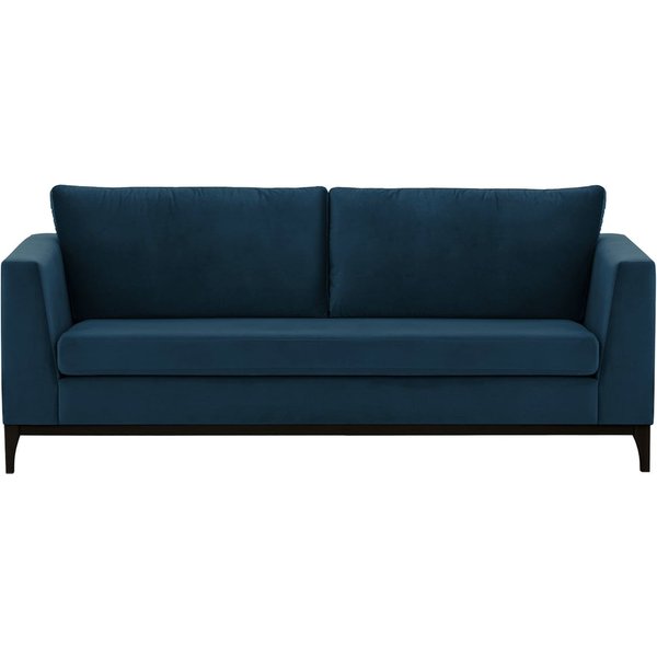 Gosena Wood 3 Seater Sofa, blue, Leg colour: black