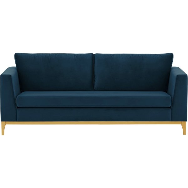 Gosena Wood 3 Seater Sofa, V 33 - Rust, Leg colour: white
