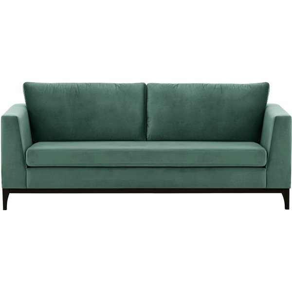 Gosena Wood 3 Seater Sofa, dirty blue, Leg colour: black