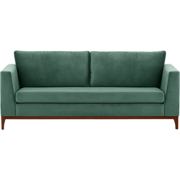 Gosena Wood 3 Seater Sofa, dirty blue, Leg colour: dark oak