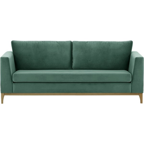 Gosena Wood 3 Seater Sofa, dirty blue, Leg colour: wax black